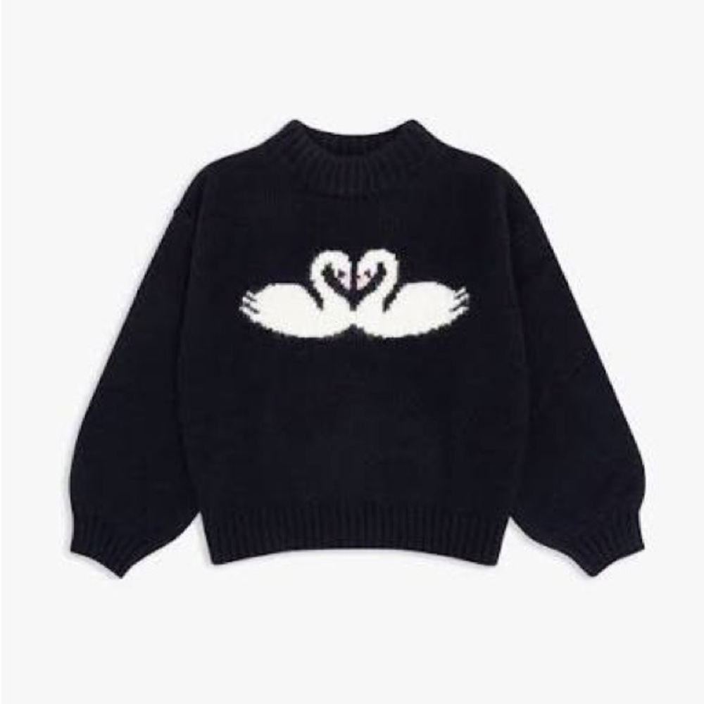 Lisa Says Gah Black Swan Pattern Sweater XS/S